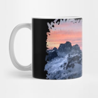 Golden hour Iceland mountains oil painting Mug